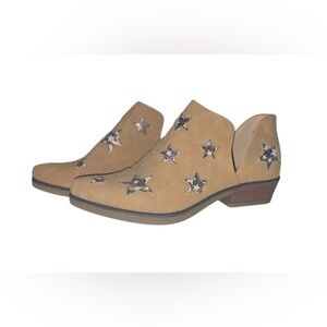 Seven7 AUSTIN Faux Leather Slip-On Metallic Star Ankle Booties Boots Size 7